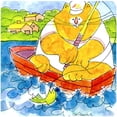 thumbnail image 1 of Big Orange Cat Fishing Foam Coasters - Set 4, 1 of 1