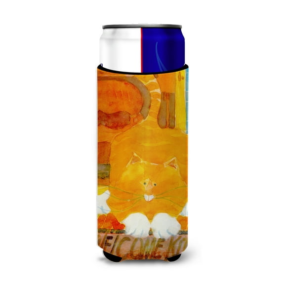 Big Orange Cat Welcome Ultra Beverage Insulators for slim cans