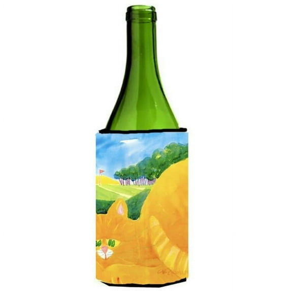 Big Orange Tabby Cat On The Golf Course Wine Bottle Hugger - 24 oz.