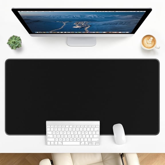 Big Pad Desk Pad,31.5x15.7 Inches Extended Big Gaming Desk Mat, Large Pad with Non-Slip Rubber Base and Stitched Edges, Keyboard Mat for Work, , Office,