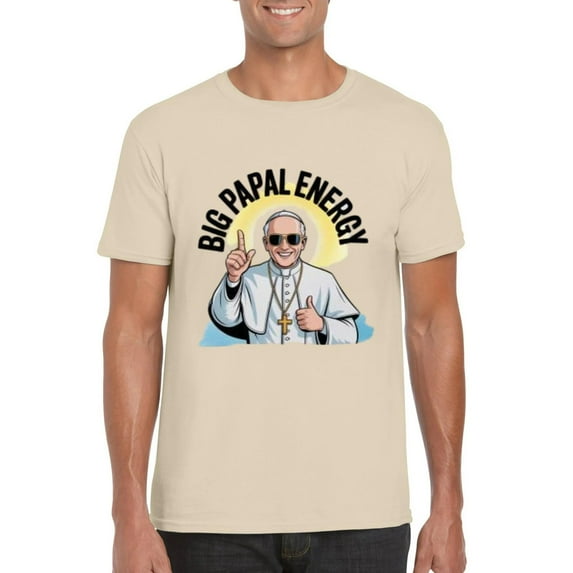 Big Papal Energy Meme Humor Pope Leo XIV Funny Catholic Graphic T-Shirt, for men & women, up to size 5XL