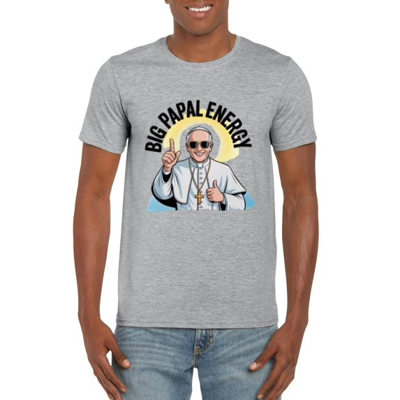 Big Papal Energy Meme Humor Pope Leo XIV Funny Catholic Graphic T-Shirt, for men & women, up to size 5XL