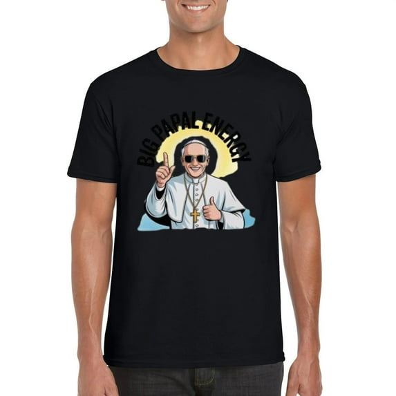 Big Papal Energy Meme Humor Pope Leo XIV Funny Catholic Graphic T-Shirt, for men & women, up to size 5XL