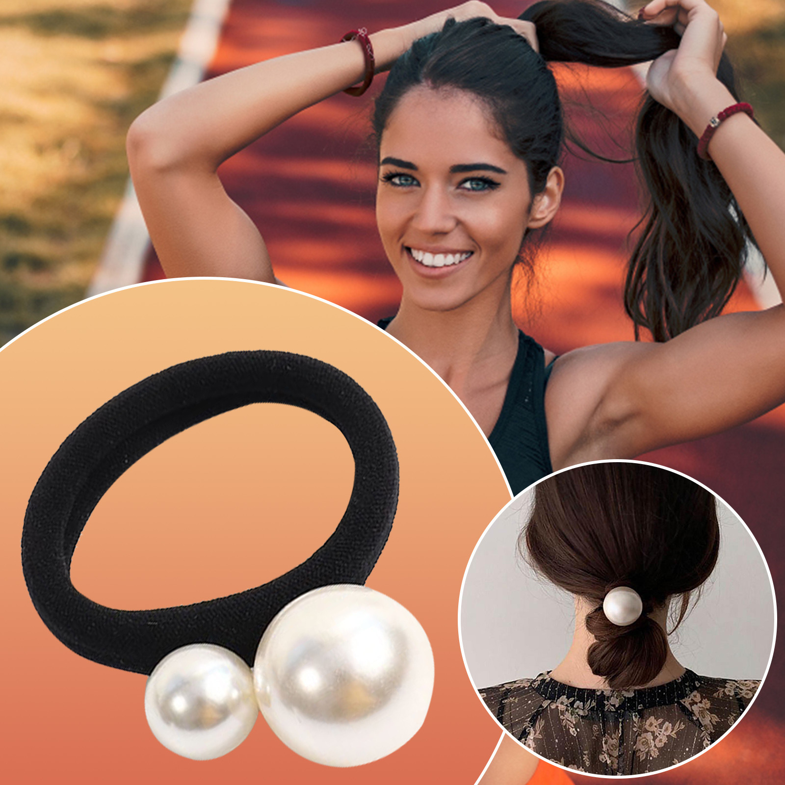 Big Pearl Hair Rope Rubber Band Female Hair Head Rope Fixed Long Hair