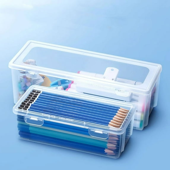 Big Pencil Case Clearance, Transparent Pencil Case Crayon Pencil Large Capacity Pencil Case Desktop Student Pencil Case 2pc Back to College