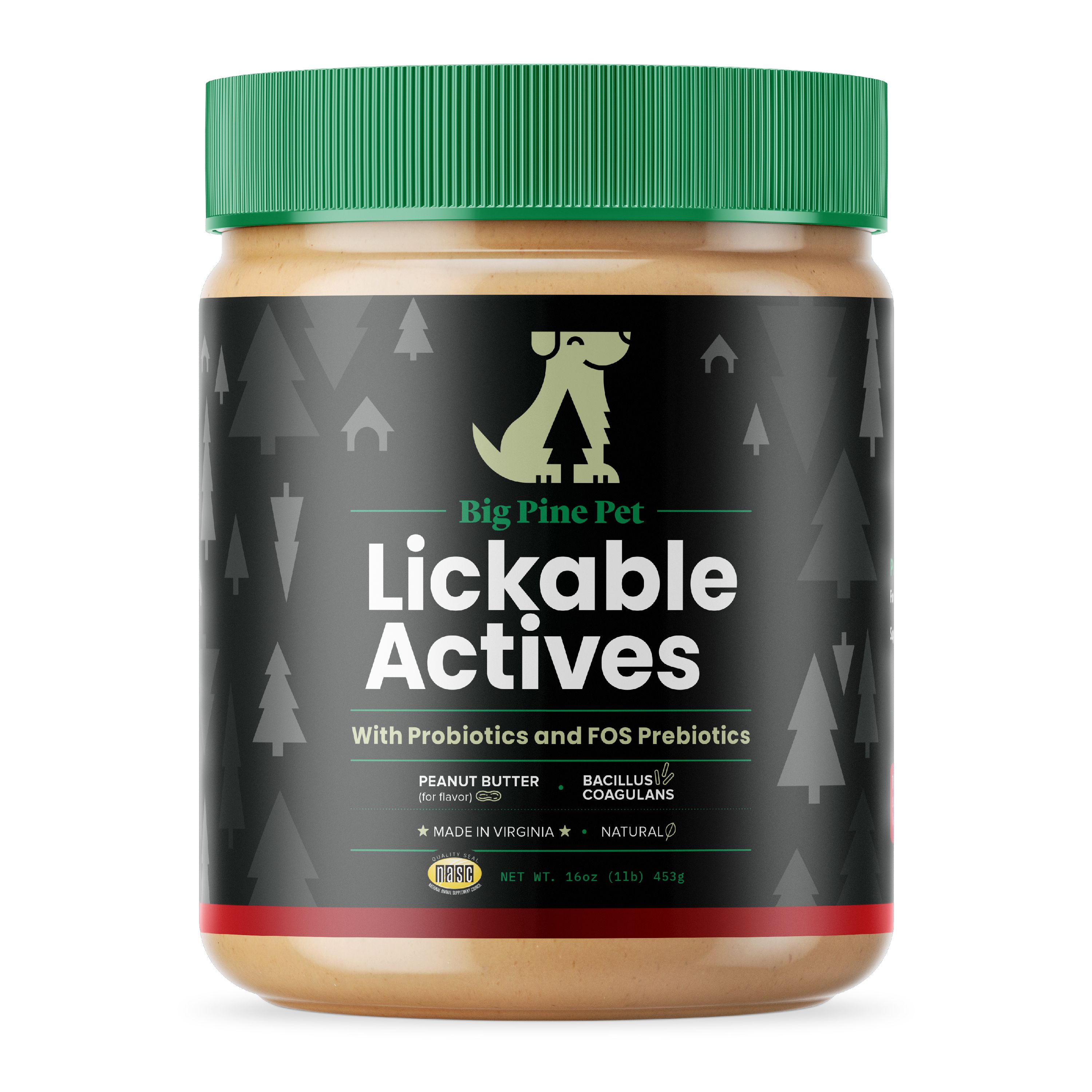 Big Pine Pet Probiotic and Prebiotic Peanut Butter Flavored Lickable Actives for Dogs, 16 oz.