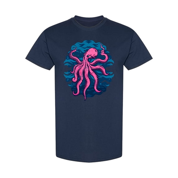 Big Pink Octopus T-Shirt Men -Image by Shutterstock, Male x-Large