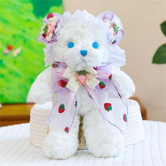 Big Pink Teddy Bear, 12In Fuzzy Plush, Bear Stuffed Animal, Woodland Nursery Decor, Pink Bow Birthday Decorations, Student Stuffed Animal, 1 Pc