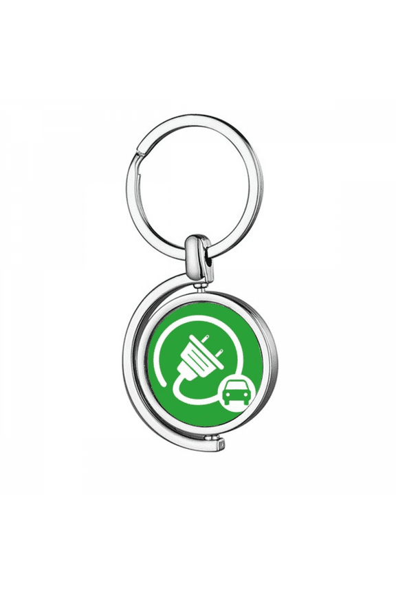 Big Plug Energy Vehicles Protect Environment Rotating Keychain Metal Keyring Holder