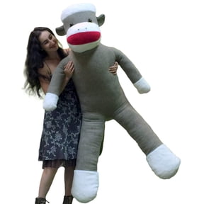 Big Plush 6 Foot Giant Sock Monkey Soft Huge Stuffed Animal Made in USA America