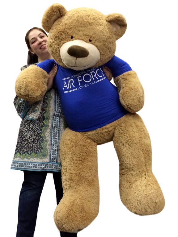 Giant Air Force Military Teddy Bear 5 Feet Tall Soft Wears Tshirt SOMEONE IN THE AIR FORCE LOVES YOU