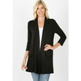 thumbnail image 1 of Big Pocket Open Cardigan with 3/4 Sleeves Various Colors, 1 of 21