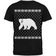 thumbnail image 1 of Big Polar Bear Ugly Christmas Sweater Black Adult T-Shirt, 1 of 1