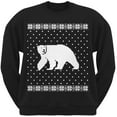 thumbnail image 1 of Big Polar Bear Ugly Christmas Sweater Black Crew Neck Sweatshirt, 1 of 1