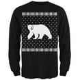 thumbnail image 1 of Big Polar Bear Ugly Christmas Sweater Black Long Sleeve T-Shirt, 1 of 1