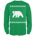 thumbnail image 1 of Big Polar Bear Ugly Christmas Sweater Green Long Sleeve T-Shirt, 1 of 1