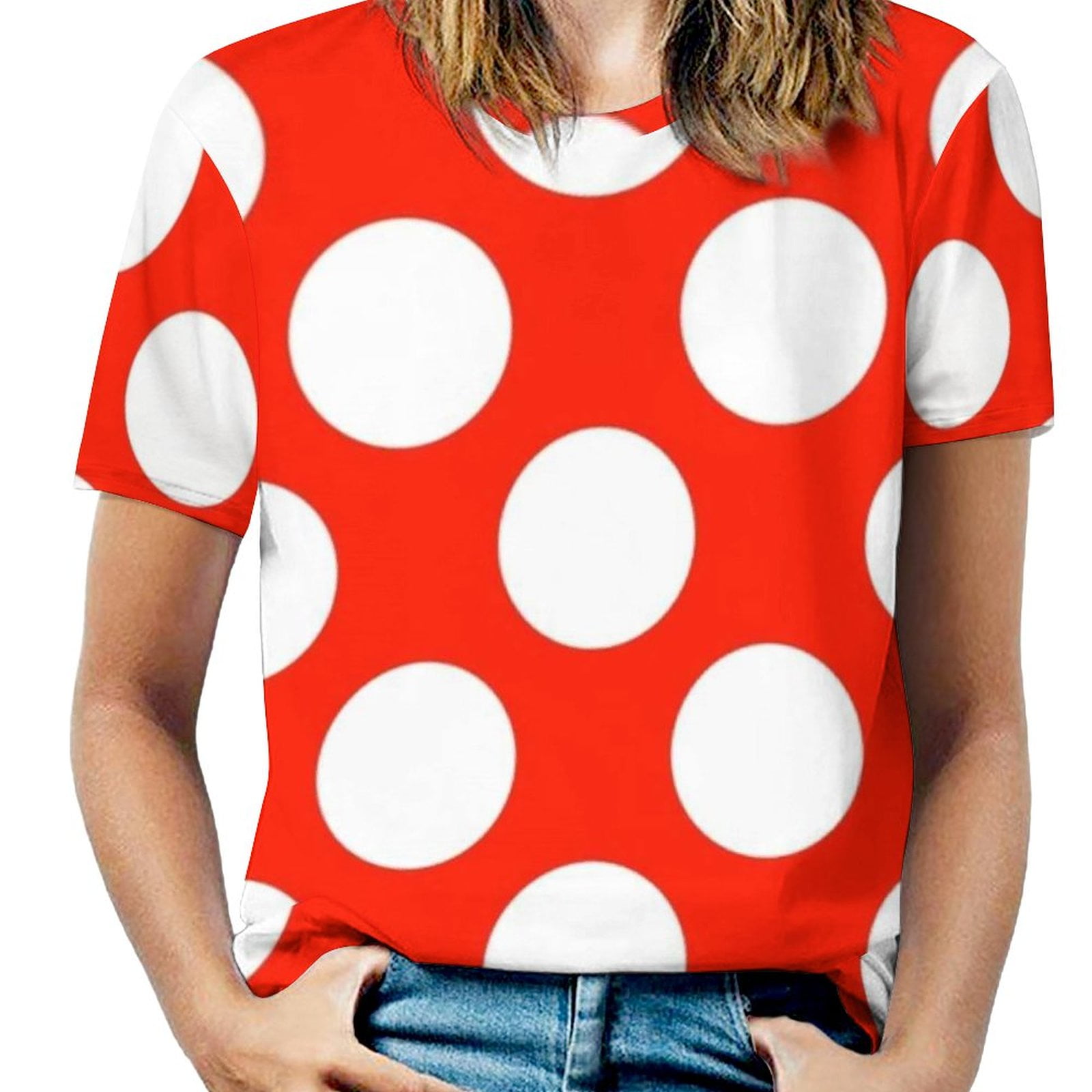 Big Polka Dots Red White Modern Trendy Pattern Sexy And Club Fashion ...