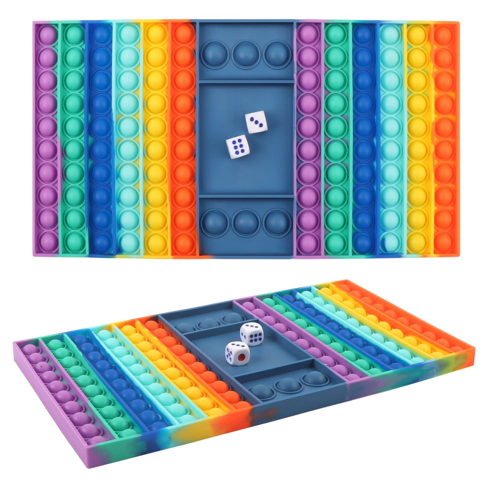  Large Pop It Game Board - Fidget Board Game - Big Popit Rainbow  Chess Board Push Bubble Fidget Toy - Large Bubble Popit Game - Fidget  Sensory Toys for Parent Child 