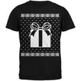 thumbnail image 1 of Big Present Ugly Christmas Sweater Black Adult T-Shirt - Medium, 1 of 1