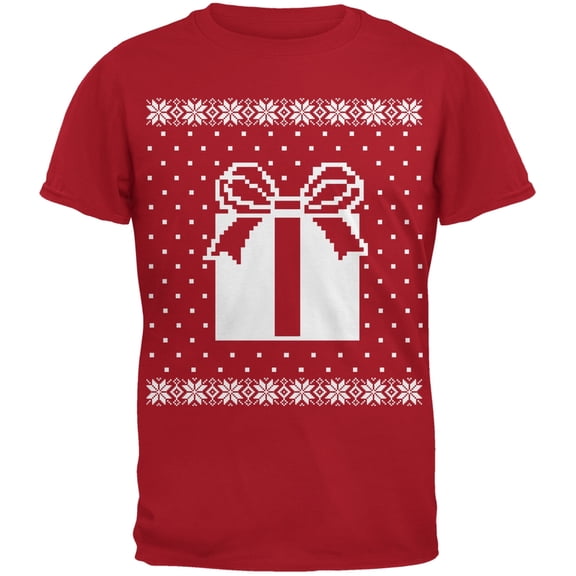 Big Present Ugly Christmas Sweater Red Youth T-Shirt - Youth Small