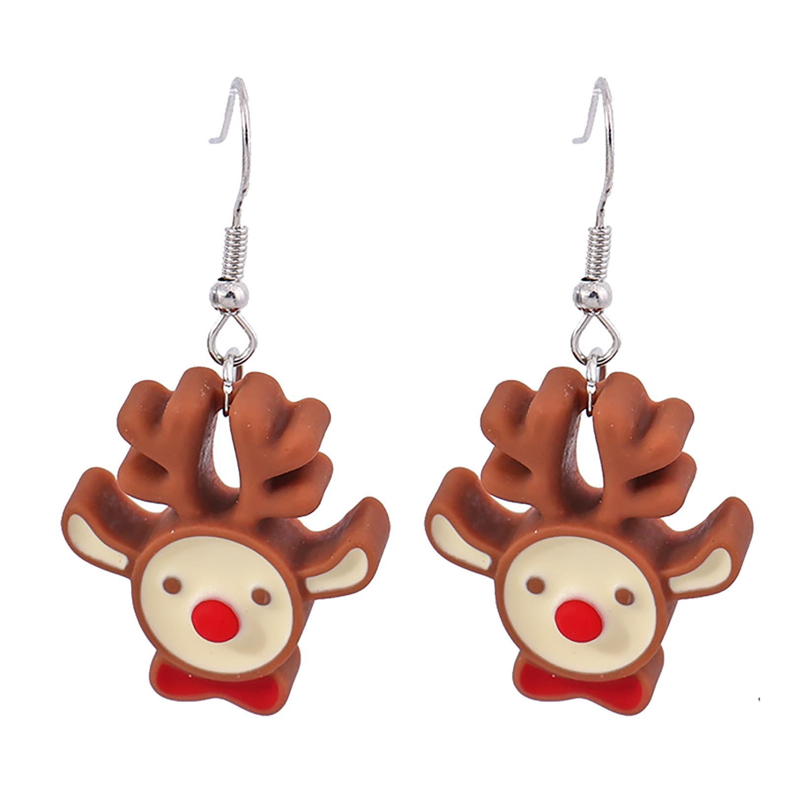 Big Price Cuts! Bradem Christmas Jewelry Earrings Necklace with Tree Snowman Bell Design