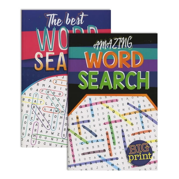 Big Print Find-A-Word Digest Puzzle Books 2 Titles, 8.5"x5" Word Search Puzzle Books, 48-Pack