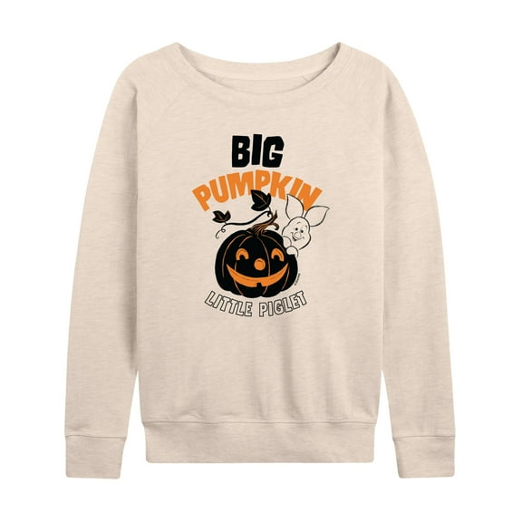 Big Pumpkin Little Piglet - Ladies French Terry Long Sleeve Shirt