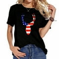 thumbnail image 1 of Big Rack Mule Deer Flag For 4Th Of July - Patrioti Fashionable T-Shirt for Women - Short Sleeve Graphic Tee with Personal Style, 1 of 5