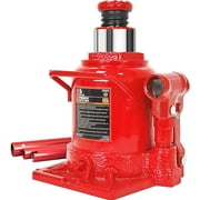 Big Red 20 Ton Hydraulic Stubby Low Profile Welded Bottle Jack for Car 40,000 lbs Capacity, Red, W9207R