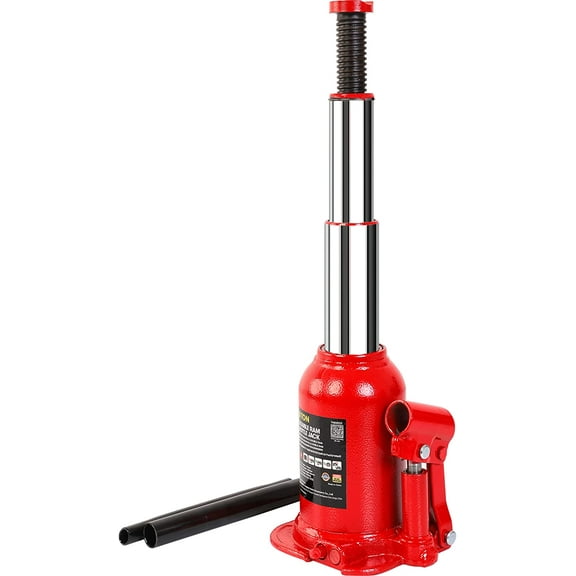 Big Red 8 Ton Double Ram Welded Hydraulic Car Bottle Jack for Auto Repair and House Lift,Red,W8080R