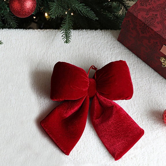 Big Red Bow Velvet 2 Pack Bows for Christmas Tree Great for Large Gifts Christmas Bows for Wreaths Indoor/Outdoor Easy Hanging for Window Stairs Porch Xmas Decoration Party Supplies Car Bow