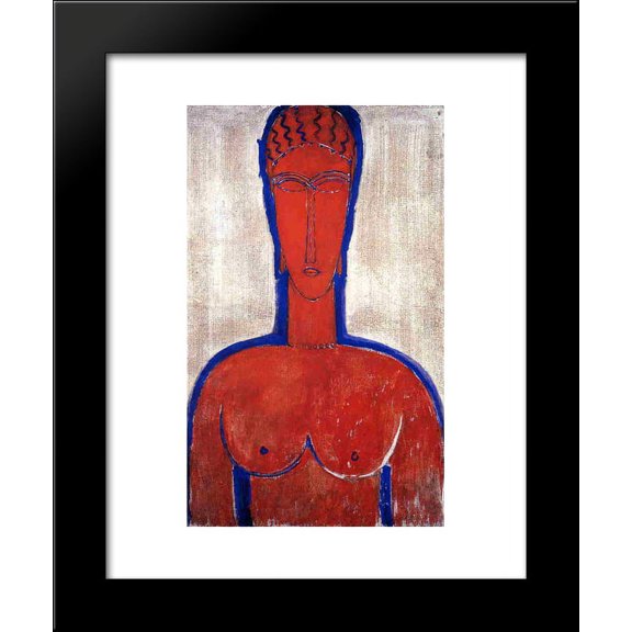 Big Red Buste (Leopold II) 20x24 Framed Art Print by Modigliani, Amedeo