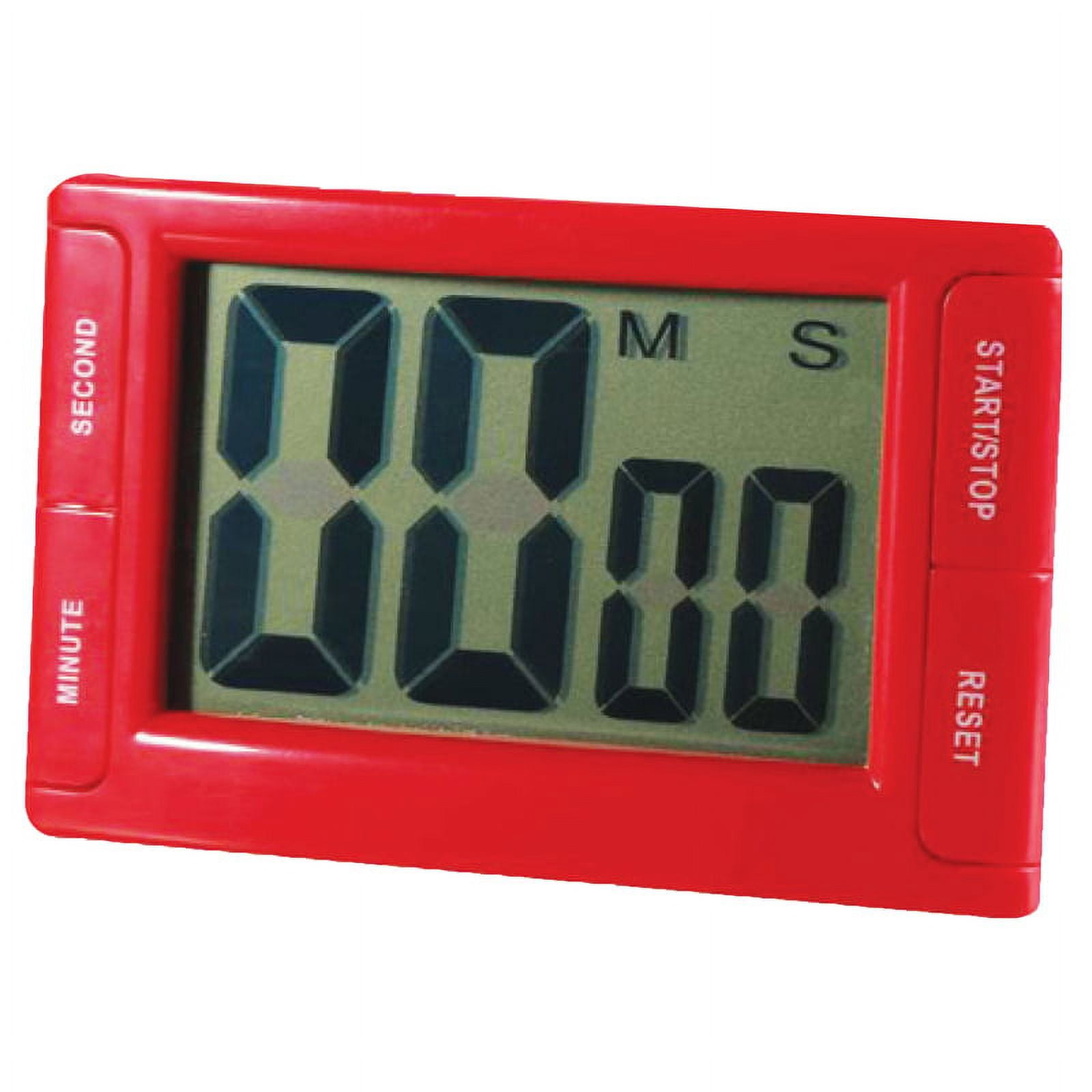 Bright Red Digital Timer with Large LCD Display