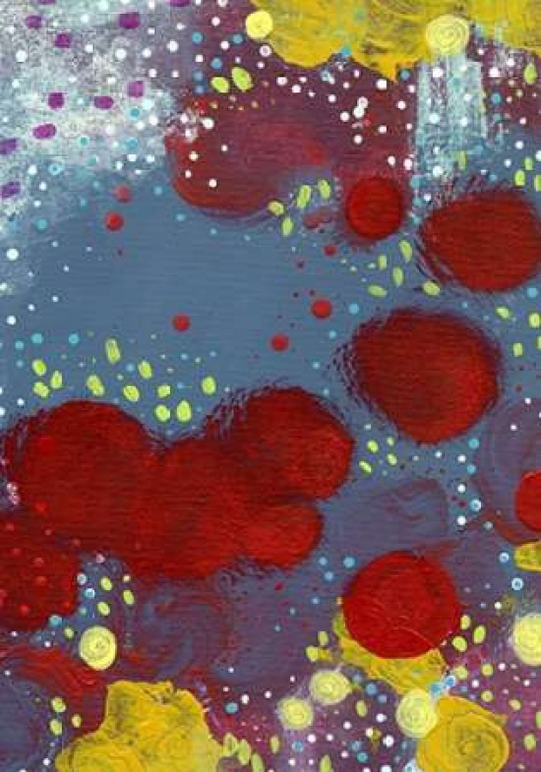 Big Red Flowers Abstract Canvas Art - Sarah Ogren (20 x 28)