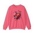 thumbnail image 1 of Big Red Heart Sweatshirt, Floral Red Heart Sweatshirt, Floral Love Sweatshirt, Valentine's Day Sweatshirt, Heart Floral Sweatshirt 105, 1 of 32