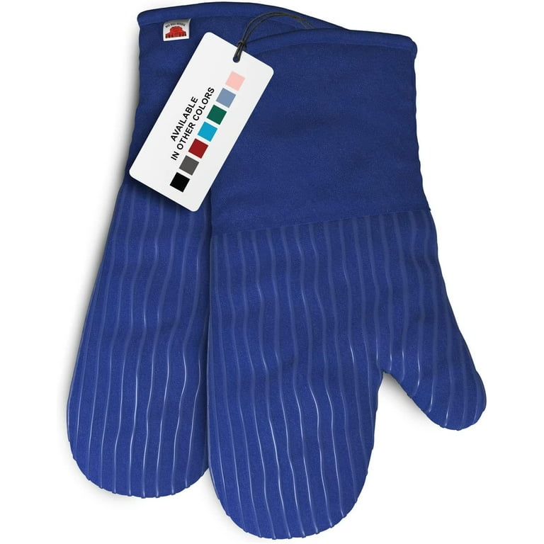 Big Red House Oven Mitts - Kitchen Mitts with Heat Resistant Silicone up to  480F for Hot Cooking & Baking (Set of 2) - Red