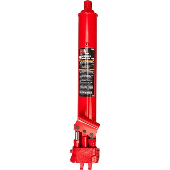 Big Red Hydraulic Long Ram Jack with Double Piston Pump and Clevis Base,8 Ton (16,000 lb) Capacity,Red,W808R