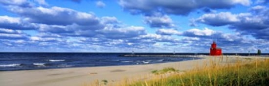 Big Red Lighthouse Holland Michigan USA Canvas Art - Panoramic Images (36 x 12)