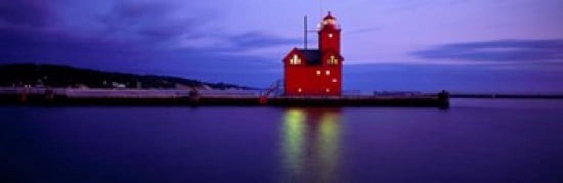 Big Red Lighthouse Holland Michigan USA Canvas Art - Panoramic Images (37 x 12)