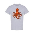 thumbnail image 1 of Big Red Octopus Design T-Shirt Men -Image by Shutterstock, Male Small, 1 of 2