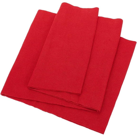 Big Red Ribbed Knit Fabric with Elasticated Stretch Fibre 25x8.6inch Woven Ribbed Cuffs for DIY