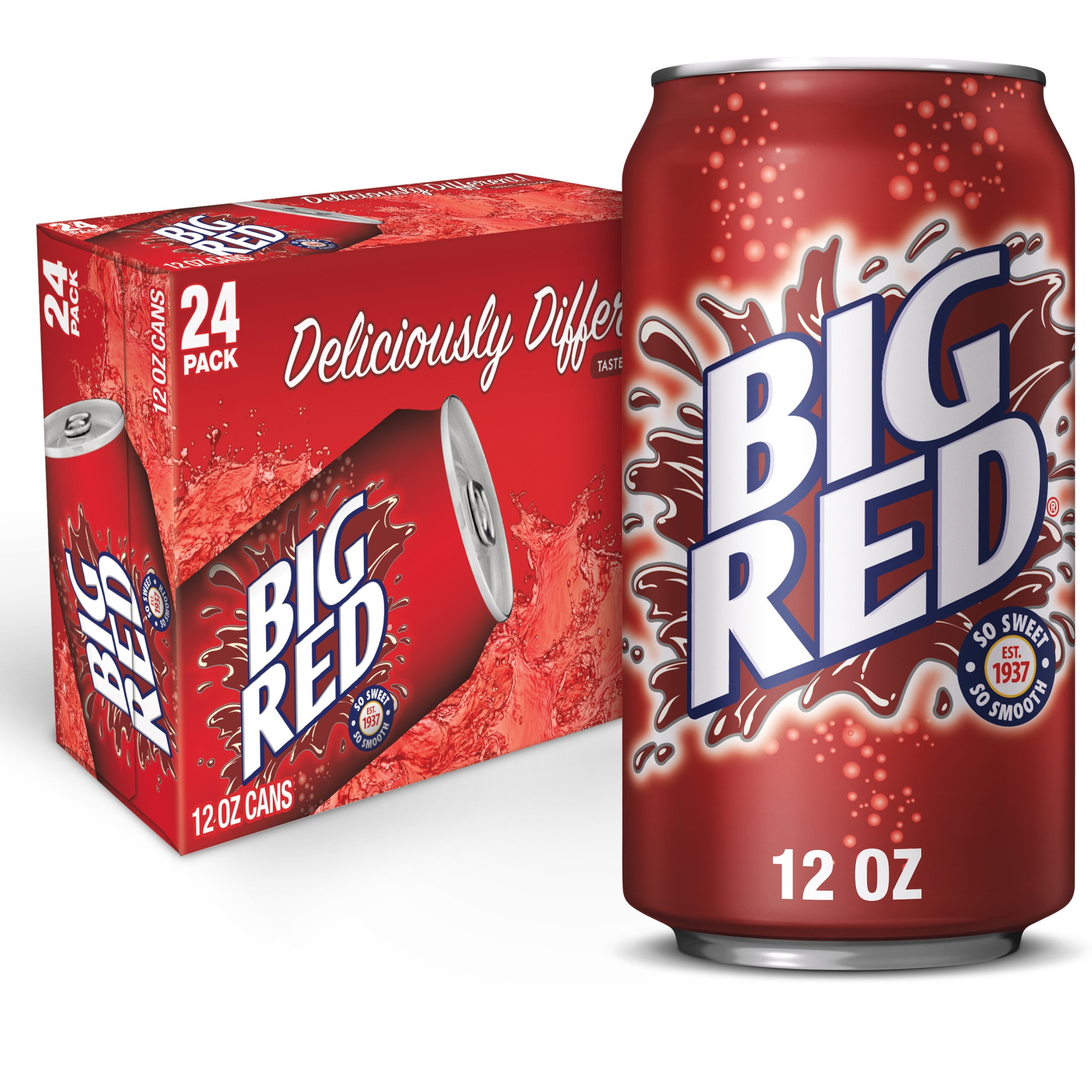 Big Red Soda Pop, 12 fl oz, 24 Pack Cans