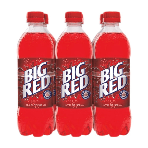 Big Red Soda Pop, 16.9 fl oz, 6 Pack Bottles