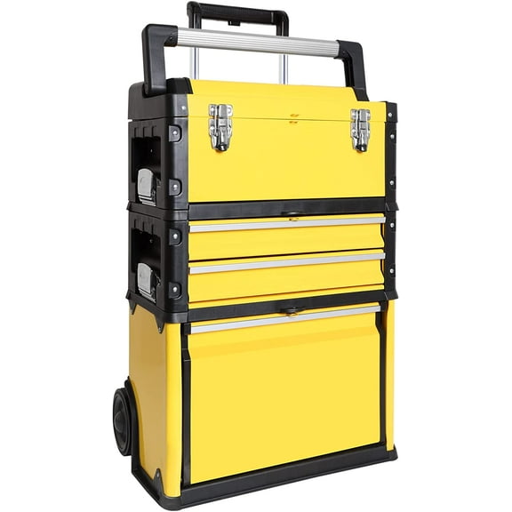 Big Red  Stackable Rolling Tool Box/Chest/Cabinet with Drawerd and Wheels for Garage Workshop,Yellow,W305ABDY