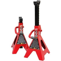 Big Red Steel Jack Stands: 2 Ton (4,000 lb) Capacity Car Jack Stand, Red, 1 Pair, W4202