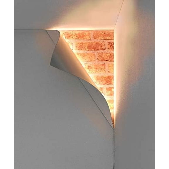 "Big Reveal" LED Corner Light 18" White Curved Metal$$Tools & Hardware Other