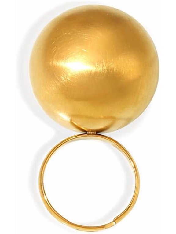 Big Round Ball Statement Ring for Women Stainless Steel Exaggerated Chunky Ring Finger Rings Comfort Fit Geometric Unique Jewelry Christmas Party