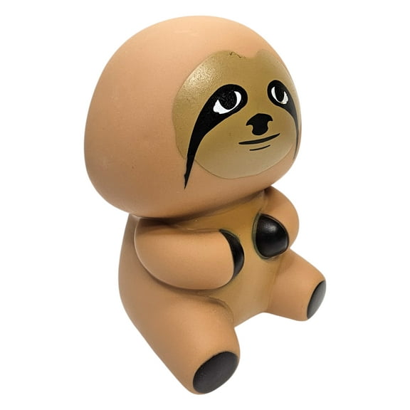Big Rubber Belly Buddies Collectible (Sloth) (6 Inch) Colorful Animal Assortment Includes Tiger, Pig, Giraffe, Duck, Dog, Bear, Raccoon, Cat, Sloth, Wolf, Panda, Penguin (Sloth)