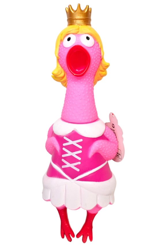 Big Rubber Chicken Collectible Mix (Princess) 9.5" Fun Screaming Chicken for Parties
