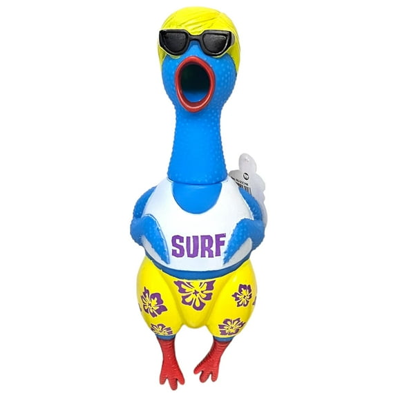 Big Rubber Chicken Collectible Mix (Surfer) 9.5" Fun Screaming Chicken for Parties